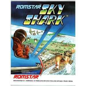 Sky Shark Arcade Game Flyer Original Video Artwork 1987 Retro Planes Air Battle